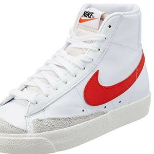 New Nike Sneaker Blazer Mid 77 Vintage White Orange Men 7 Women 8.5 Leather Lace